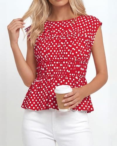 BTFBM Casual Short Sleeve Shirts Summer 2026 Going Out Tops for Women Trendy Polka Dots Work Blouses Tunics view 3