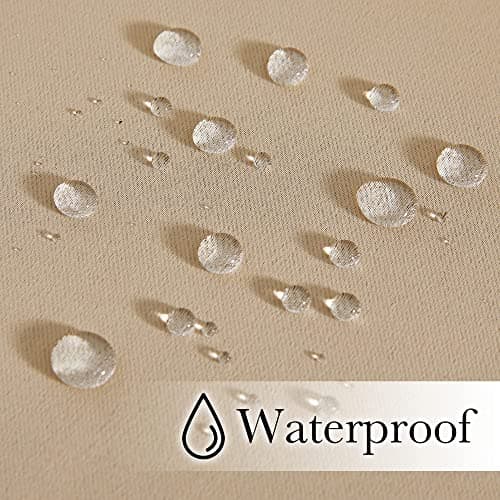 NICETOWN 2 Panels Weighted Blackout Cabana Curtains Outdoor Patio, W52 x L84 Windproof Top & Bottom Grommet & Back Tab, Thermal Heavyweight Drapes Keep Privacy for Yard/Porch, Biscotti Beige view 5