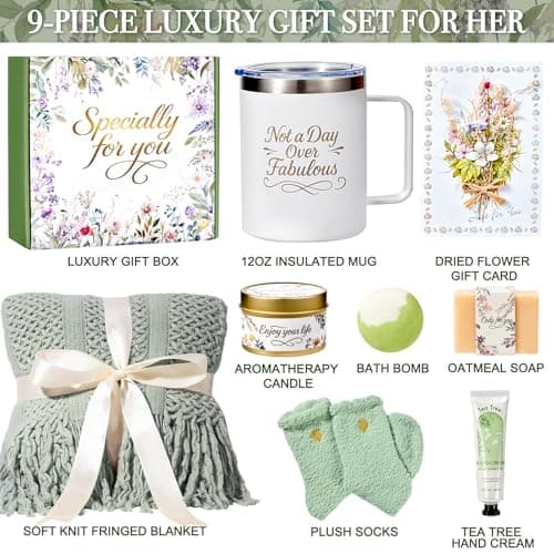Mothers Day Gift for Mom, Birthday Gifts for Women, Get Well Soon Gift, Gift Basket for Her Thinking of You Gift Set Care Package Spa Gifts for Women, Gift Box for Mom Adults Grandma view 3