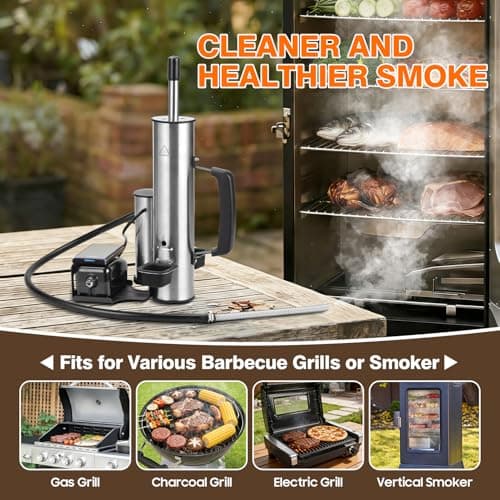 Cold Smoke Generator, Portable Electric BBQ Smoker with Air Pump, Smoke Tube for Pellet Smoker, Cold Smoking Accessory for Cheese, Salmon, Adjustable Smoke Volume, Fits for Grills & Smokers view 4