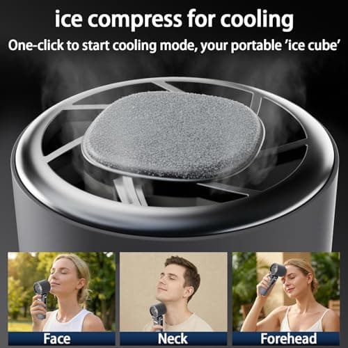 Portable Handheld Fan, 9000mAh Rechargeable Travel Fan as Power Bank, 100 Speed Scroll Wheel, Personal Hand Face Fan for Outdoor & Working, Retractable Wire, Extra-Long Battery Life - Dark Grey view 5