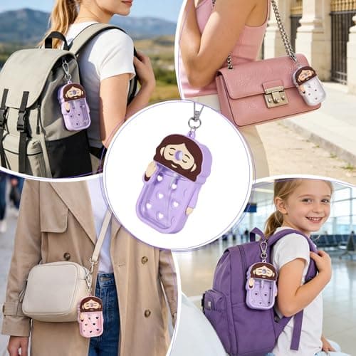 Cornholepy Cute Jesus Hand Sanitizer Keychain 30ml Silicone Spray Bottle Case for Purse Backpack School Office view 6