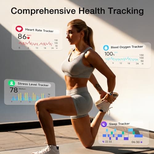 Fitpolo Smart Watch for Women, 1.27” HD Touchscreen, Bluetooth Call & Answer, IP68 Waterproof, 105+ Sports Modes, Fitness Tracker with Heart Rate/SpO2/Sleep Monitor, Smartwatch Gift for Wife - Pink view 4