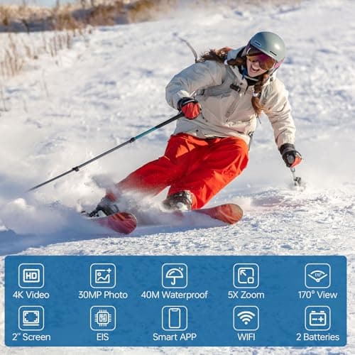4K Action Camera with 64GB Card 20MP EIS WiFi 131FT Underwater Camera view 4