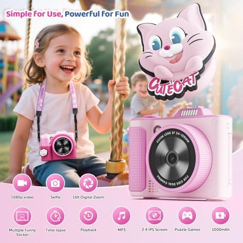 Kids Camera,Birthday Gifts for 3-10 Year Old Girls Boys view 3