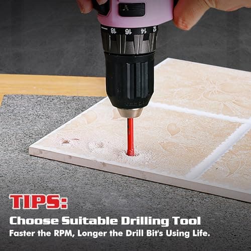 Goldblatt 10PCS 1/4" Diamond Drill Bits, 6mm Diamond Hole Saw Kit for Porcelain Tile Ceramic Concrete Granite Marble Hard Materials (not for Wood) view 6