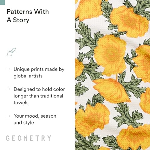 GEOMETRY Tea Towels – Spring & Summer Collection – Quick-Dry, Ultra-Absorbent, Reusable Microfiber Kitchen Towels for Drying & Cleaning - Field of Gold - 1 Pack view 6
