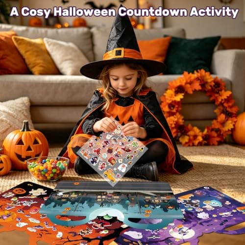 Elfew 3 Pack Halloween Reusable Sticker Books for Toddlers 2-4 view 6