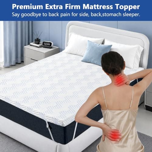 Extra Firm Mattress Topper Queen Size 3 Inch, Premier High Density Foam Bed Topper for Back Pain, Cooling Mattress Pad in a Box with Removable Cover, Fiberglass Free, CertiPUR-US Certified 80" x 60" view 3