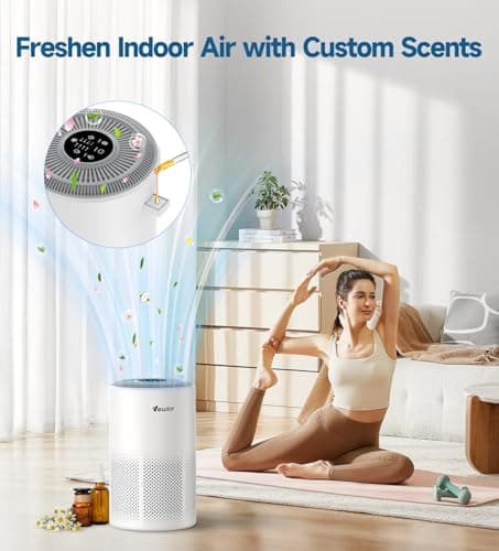 Air Purifiers for Home Large Room Up to 1800 ft², VEWIOR H13 True HEPA Air Filter for Bedroom with Night Light, Fragrance Sponge, Sleep Mode, Timer, Air Cleaner for Smoke, Dander, Pollen view 6