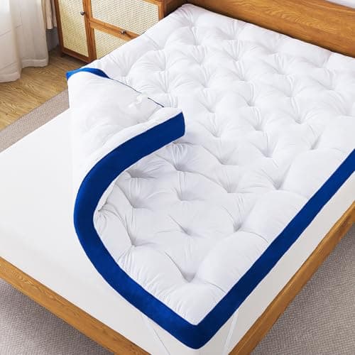 WhatsBedding 5 Inch Memory Foam Mattress Topper Queen for Back Pain, Filled with Flfuffy Soft Breathable Stuffing, Thick Supportive Pillow Top Queen Mattress Topper view 3