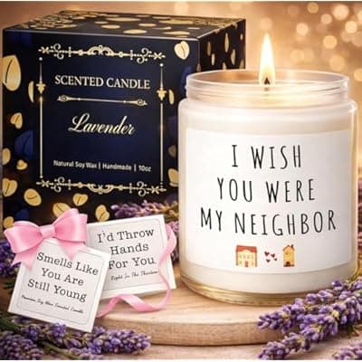 Candles Gifts for Women, Birthday Gifts for Women, Unique Friendship House Warming Gift for Womens, Best Friend, Sister, Bestie, Funny Lavender Scented Candle with Replaceable Stickers