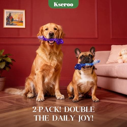 Kseroo Indestructible Dog Toys for Aggressive Chewers: 2-Pack Tough Chew Toy for Large Dogs, Heavy Duty Long-Lasting Dog Bones for Large Breed, Dog Toys to Keep Them Busy view 2