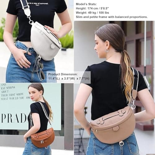 Eslcorri Crossbody Bags for Women - Fashion Sling Purse Shoulder Bag Fanny Pack Leather Causal Chest Bum Bag Cross Body Purse view 2