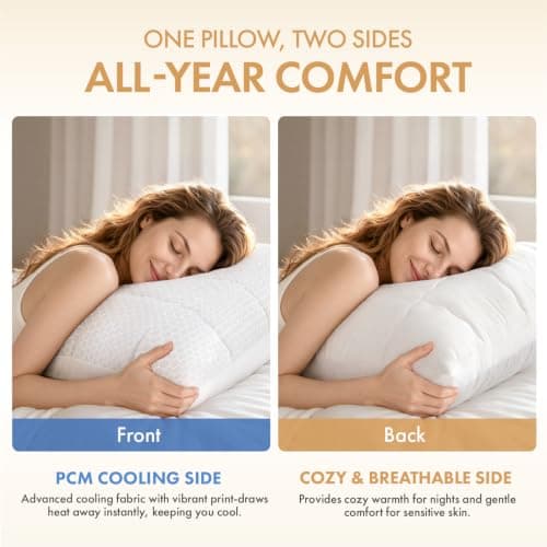 MIULEE Cooling Adjustable Bed Pillow, Standard Size Down Alternative Pillow | Bed Pillows for Back, Stomach or Side Sleepers, Gusset Adjust Height, Fluffy Firm Hotel Collection Pillows view 3