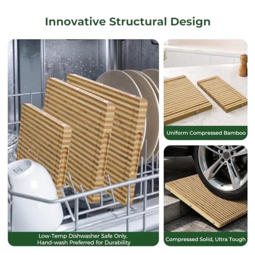 3Pcs Formaldehyde Free, Glue Free, Zebra Bamboo Cutting Board Set view 4