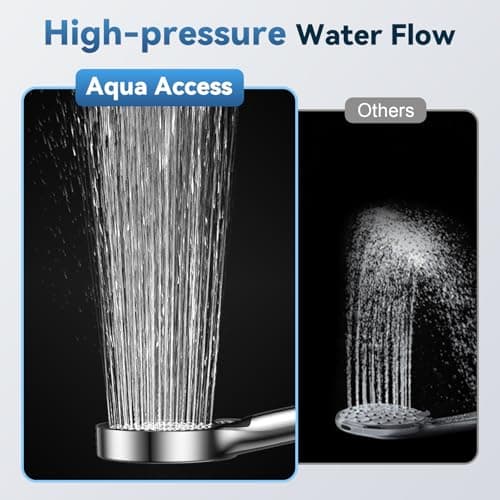 Filtered Shower Head with Handheld, High Pressure Shower Head with Filters, 3 Modes Water Softener Shower Head with Detachable Filters, Reduce Dryness on Skin and Hair, Premium Chrome view 3
