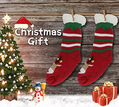 BenSorts Women Winter Thick Slipper Socks with Grippers Non Slip Warm Fuzzy Socks Christmas Gifts view 6