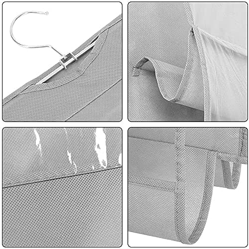 AYWVRBST Handbag Purse Organizer, 8 Pockets, Dust Proof Purse Organizer Closet, Wardrobe Closet Organizer, Washable Handbag Organizer for Handbags Purse (Gray, 8) view 4