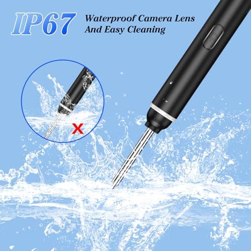 LMECHN Ear Wax Removal, Earwax Remover 1920P Otoscope, Built-in WiFi, IP67 Waterproof and 8 Ear Tips, Earwax Removal Tools Camera for iOS & Android Suitable for Beginners, Type-C Charging. view 2