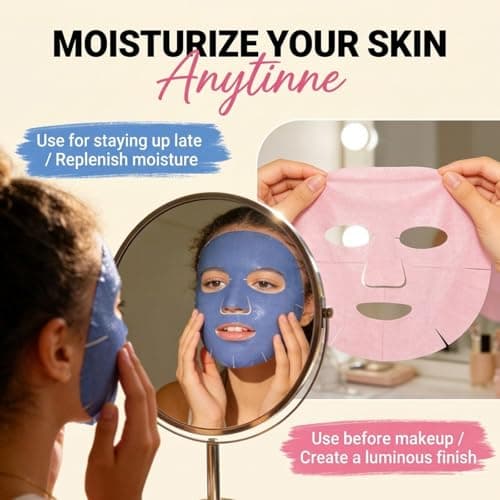 Meleell 7 Pack Collagen Face Masks Skincare for All Skin Types,Hydrating Spa Sheet Mask for Sensitive Skin, Facial Mask Sets for Women Skin Care,Hydrating Face Mask Gifts Set for Teen Girls view 6