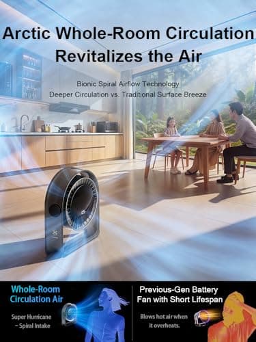 2026 New Desk Fan, Quiet Air Circulator Mini Fan for Bedroom, Portable Smart Display USB Fan, 4 Speeds Strong Airflow, 120°Tilt, Small Desktop Table Fans For Office Bedside Room, Translucent Black view 3