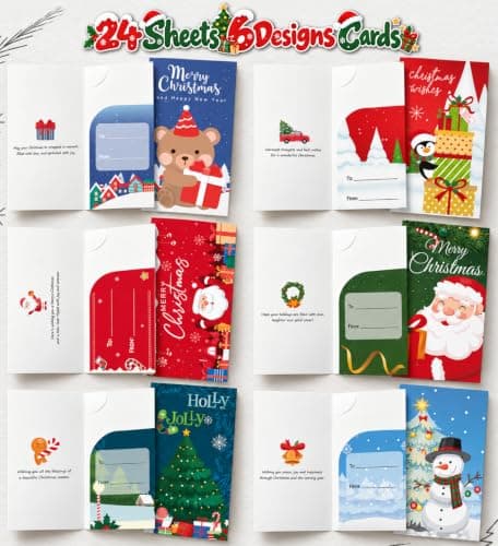 Christmas Money Cards with Envelopes,24Pcs Christmas Money Holders for Cash view 5