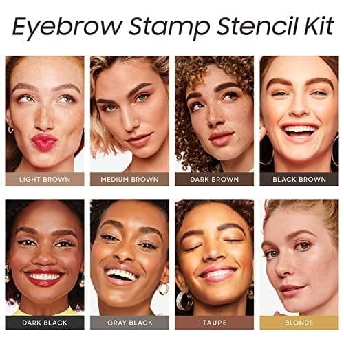 Eyebrow Stamp Stencil Kit - Eye Brow Stencil Kits with Eyebrow Blush, Long-lasting Waterproof & Smudge-Proof Eyebrow Shaping Kit with 24 Reusable Eyebrow Stencils for Perfect Brow (Medium Brown) view 4