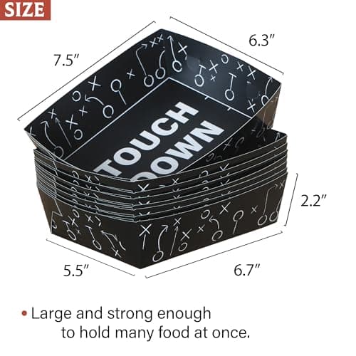LyhongParty 48PCS Superbowl Party Decorations,5lb Large Serving Boats for Football Party Decorations, Football Paper Food Trays, Superbowl Party Supplies view 3