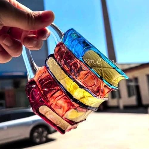 AKLOZYX Artistic Book Stack Glass Coffee Mug, 7oz Handmade Tea Cups Cool Funny, Decorative Design for Book Lovers Gifts for Women and Man (Small) view 5