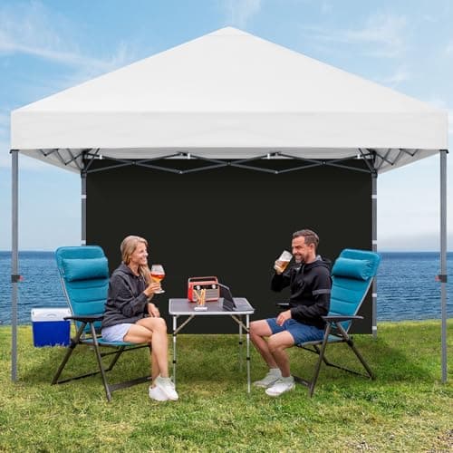 MASTERCANOPY 12x12ft Canopy SunWall Instant Canopy SideWall for Pop Up Canopy Tent Gazebos, UV Protection Sidewall Only, Spliceable (1 Pack, Black) view 2