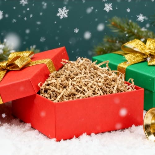 2LB Crinkle Shredded Paper Filler For Gift Baskets, Brown Kraft Crinkle Papers Filler For Thanksgiving Valentine's Day Halloween Gifts Decor, Gift Box Basket Stuffing Raffia For Birthday Festival view 2