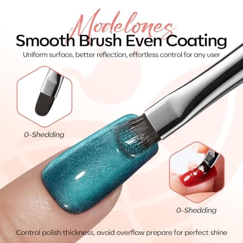 modelones Acrylic Nail Brush with Cat Eye Magnet, Flat Gel Nail Polish Brushes 3-in-1 Cateye Gel Polish Nail Magnet Double Head Nail Design Tool Pen Cat Eye Gel Nail Art Brush Professional Manicure view 3