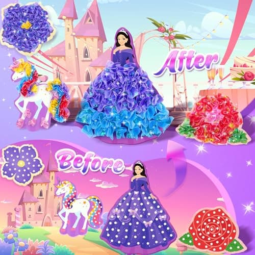 Poke in Art Kits for Girls Ages 4-8, Arts and Crafts Princess Toys for Kids view 4
