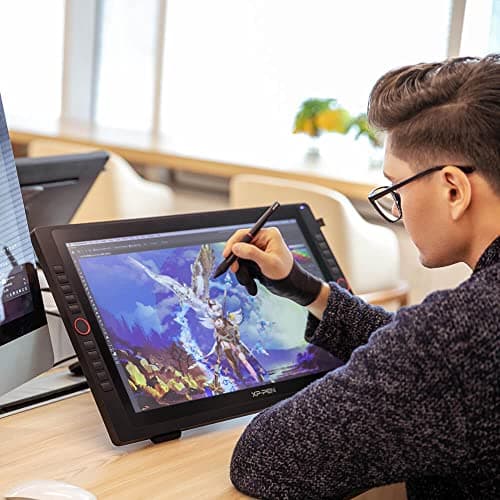 Drawing Tablet with Screen XPPen Artist 22R pro Computer Graphics Tablet 120% sRGB with Battery-Free Stylus Full-Laminated Technology, 21.5 inch Pen Display with 20 Shortcut Keys & 2 Red Dial(Black) view 2