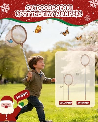 CUUCUVA Bug Catcher Kit for Kids Outdoor Explorer Kit with Insect Cage, Observation Box, Magnifying Glass, 8 Toy Bugs, Net & 10 Cards, STEM Educational Toys Gifting for Boys & Girls Ages 3+ view 4
