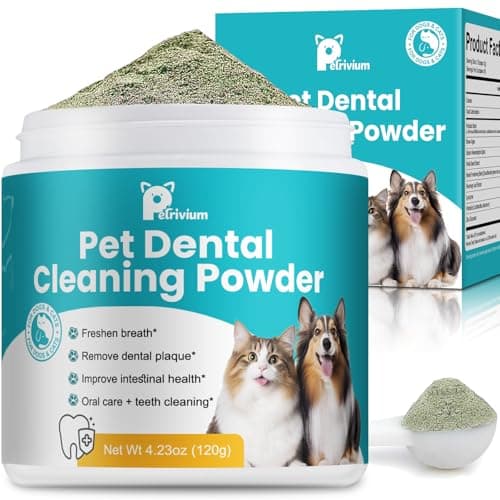 Petrivium Dog Teeth Cleaning Powder, Dental Powder for Dogs Teeth Cleaning and Breath Fresh, Bad Breath Fresher & Tartar Remover with Enzyme, Probiotics. PlaqueOff Pet Tooth Cleaning 120 Grams — image 1