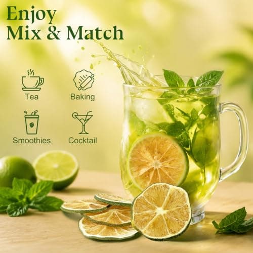 Organic Dehydrated Limes Slices Cocktail Garnish Dried Fruits Sugar Free Dry Fruit for Drinks Smoothies Cooking Tea Pie Baking Decoration Candle Craft Decor, Non GMO Gluten Free & Vegan 10 oz view 4