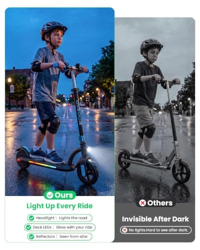 Gyroor H40 Kids Electric Scooter 180W 10MPH LED Lights Ages 6-12 view 5