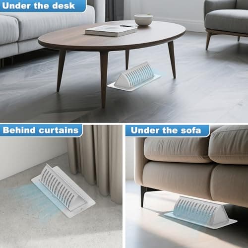 Floor Vent Covers with Vent Deflector, Adjustable Floor Register 4x10, Air Vent Deflector Includes Mounting Screws for Floor Wall & Ceiling for Easy Install, 2 in 1 Floor Vents, White, 2 Pack view 5