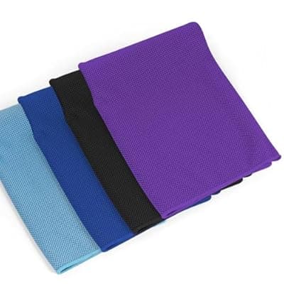 NUOYEE 4 Pack Cooling Towels Wrap for Neck Face,Ice Cold Towel Rags Quick Dry for Gym Fitness Yoga Tennis Cycling Running Hiking Workout Sweat(Multicolor-02)