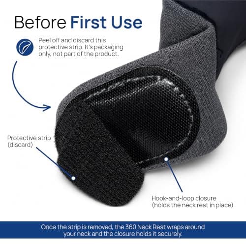 evori Memory Foam Travel Neck Pillow, 360° Support for Airplane & Car | Memory foam travel neck pillow with 360° head and chin support, adjustable closure, washable cover and travel bag. view 2
