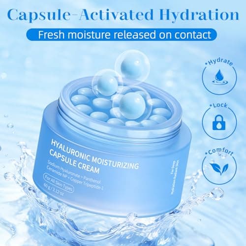 FIUMOT Hyaluronic Capsule Cream | Long-Lasting Hydration, Barrier Support & Daily Moisture Care for All Skin Types | Panthenol & Ceramides 2.12 oz view 2