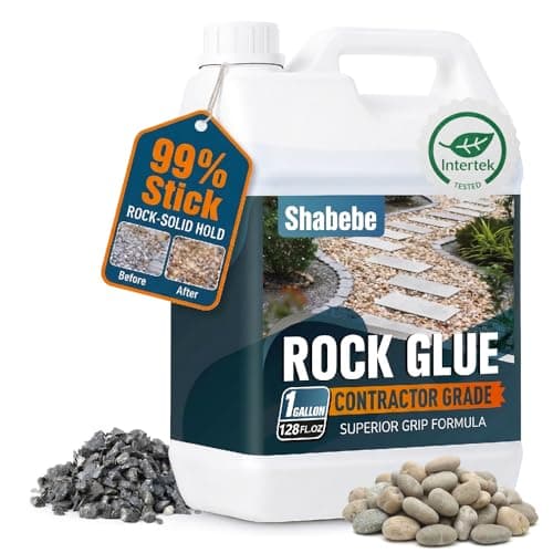 Shabebe Rock Glue for Landscaping 1 Gallon - Contractor Grade Mulch & Gravel Binder with Superior Grip, All-Weather Resistant, Stronger Hold & Long-Lasting for High-Traffic Walkways, Pebble — image 1