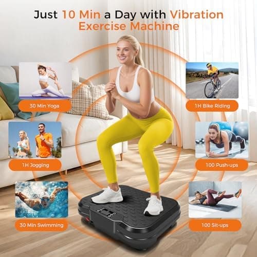 NXSCI Vibration Plate Exercise Machine,Vibrating Platform for Lymphatic Drainage with 250 Speeds,500 lbs Weight Capacity,Vibrated Plates for Weight Loss,Full Body Workout Equipment for Fitness at Home view 6