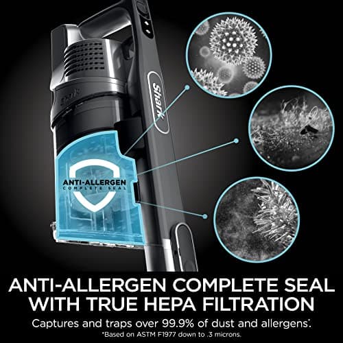 Shark Vertex Cordless Stick Vacuum | Powerful Suction, 60min Runtime, No Hair Wrap | HEPA Filter, XL Dust Cup, DuoClean PowerFins, MultiFLEX Wand | Crevice Tool & Pet Multi-Tool | Silver | IZ464H view 3