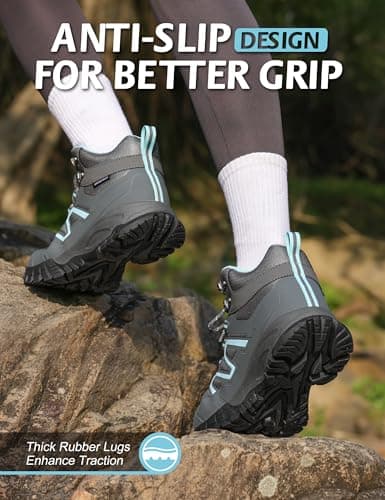R CORD Hiking Boots Women Waterproof Non-Slip Womens Hiking Boots Ankle Support for Trail Walking Backpacking & Outdoor Adventures All Day view 5
