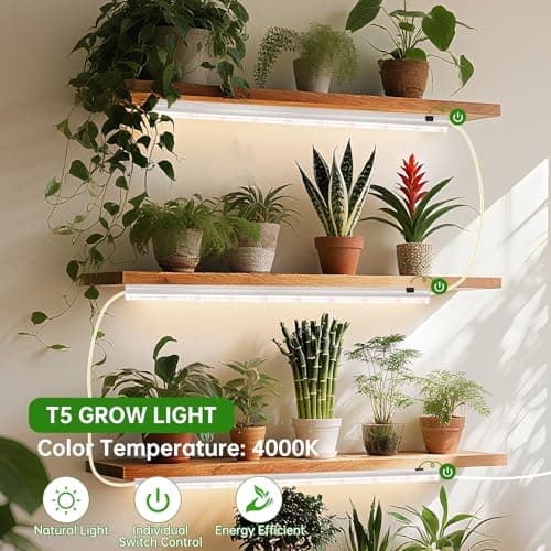 DingChen T5 Grow Lights, 2FT 120W (8×15W, 1000W Equivalent), Full Spectrum Grow Lights for Indoor Plants, 4000K, Plug and Play, Easy to Install, for Greenhouse & Plant Shelves (8 Pack) view 3