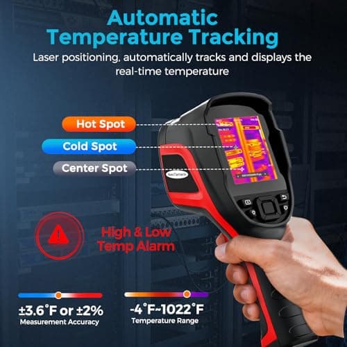 Handheld Thermal Imaging Camera with 2MP Visual Camera, 512x384 Super Resolution, NeoTamarix Thermal Camera 256x192 IR Resolution with 32GB SD Card, Video Recording & PC 2D/3D Analysis Supported view 4
