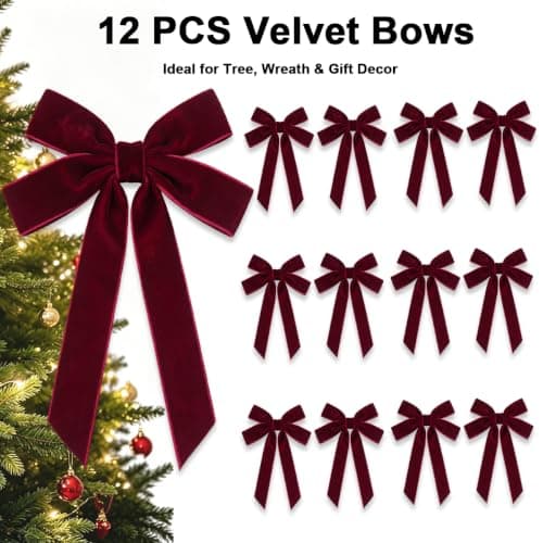 BAOXUE Velvet Bows for Christmas Tree view 6